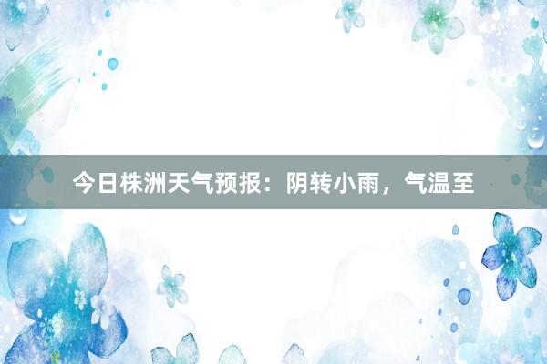 今日株洲天气预报：阴转小雨，气温至